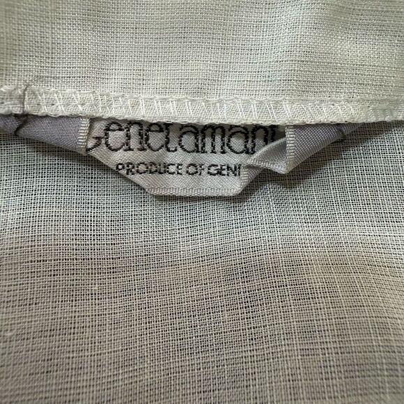 Vintage 70s Prairie Victorian Blouse Ruffle Ivory Collar Mock Medium M - Picture 4 of 7